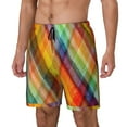 thumbnail image 2 of Balery Abstract Watercolors Tartan Mens Swim Trunks Swim Shorts for Men Quick Dry Inseam Beach Shorts with Compression Liner Pocket-XX-Large, 2 of 9