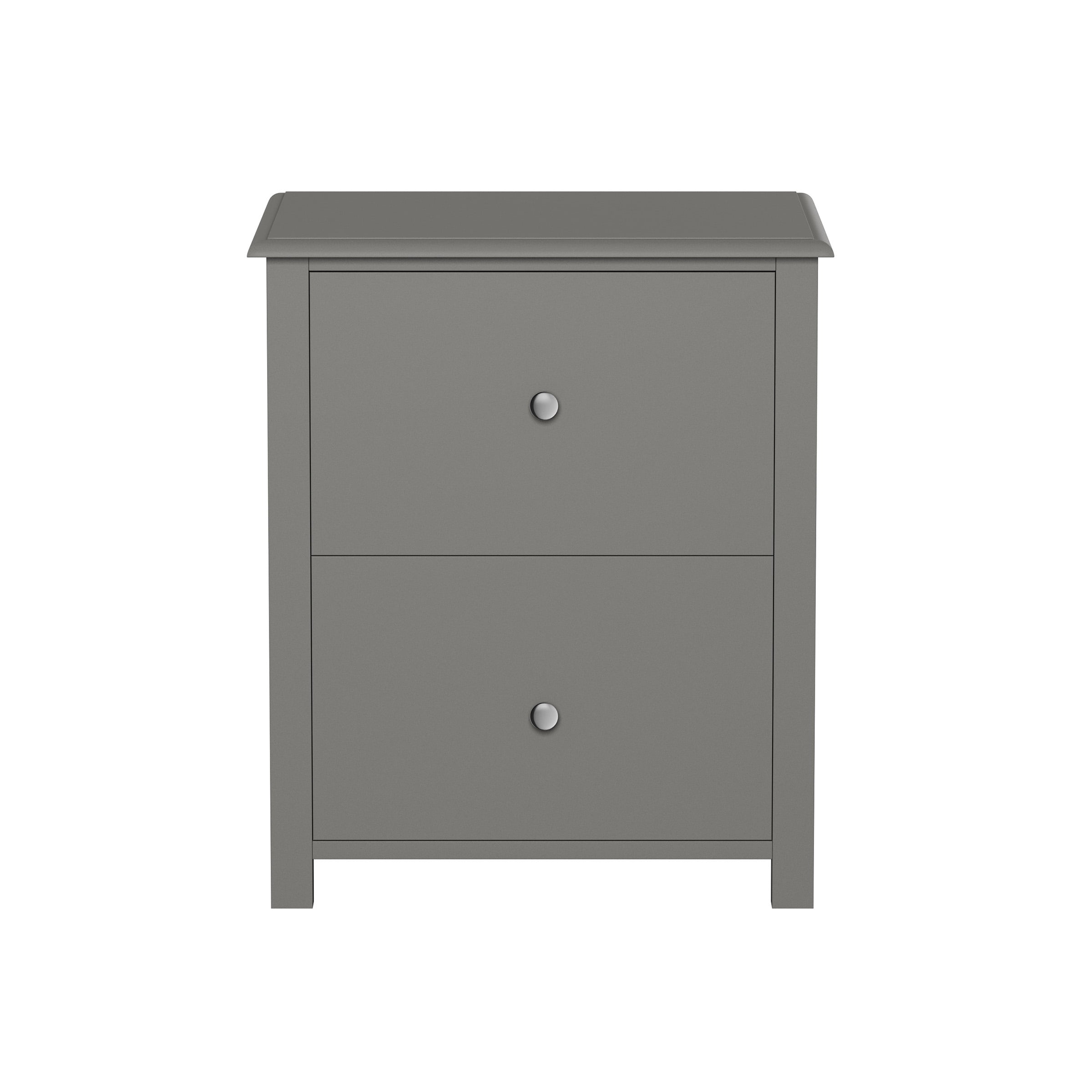 Lavish Home 2-Drawer End Table, Traditional Nightstand, Wooden Side Table, Slate Gray