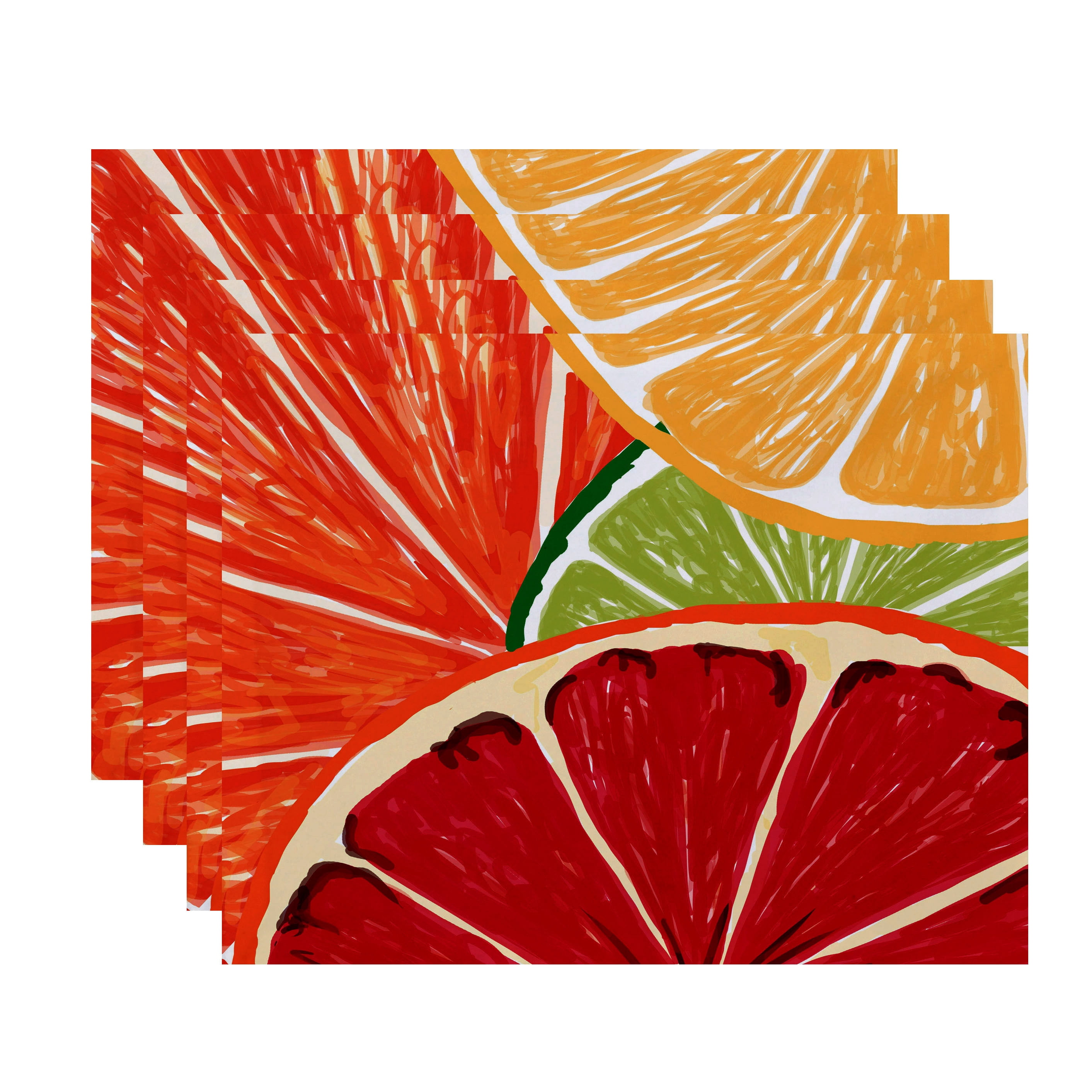 Simply Daisy 18" x 14" Lemonade Geometric Print Placemat (Set of 4)