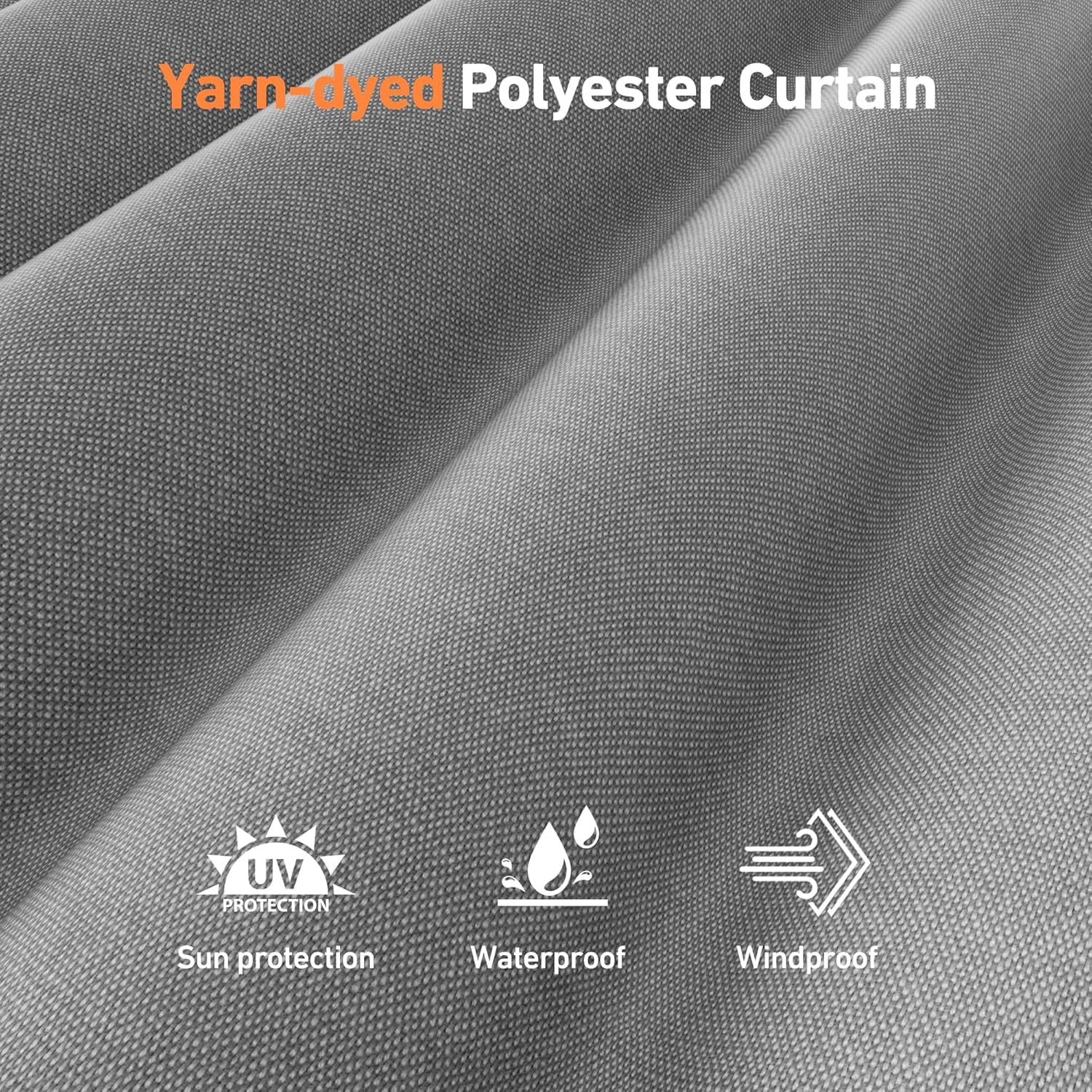 Covered Outdoor Universal 10' x12' Gazebo Curtain Replacement 4 Panel Waterproof Grey Sidewalls Curtain Only