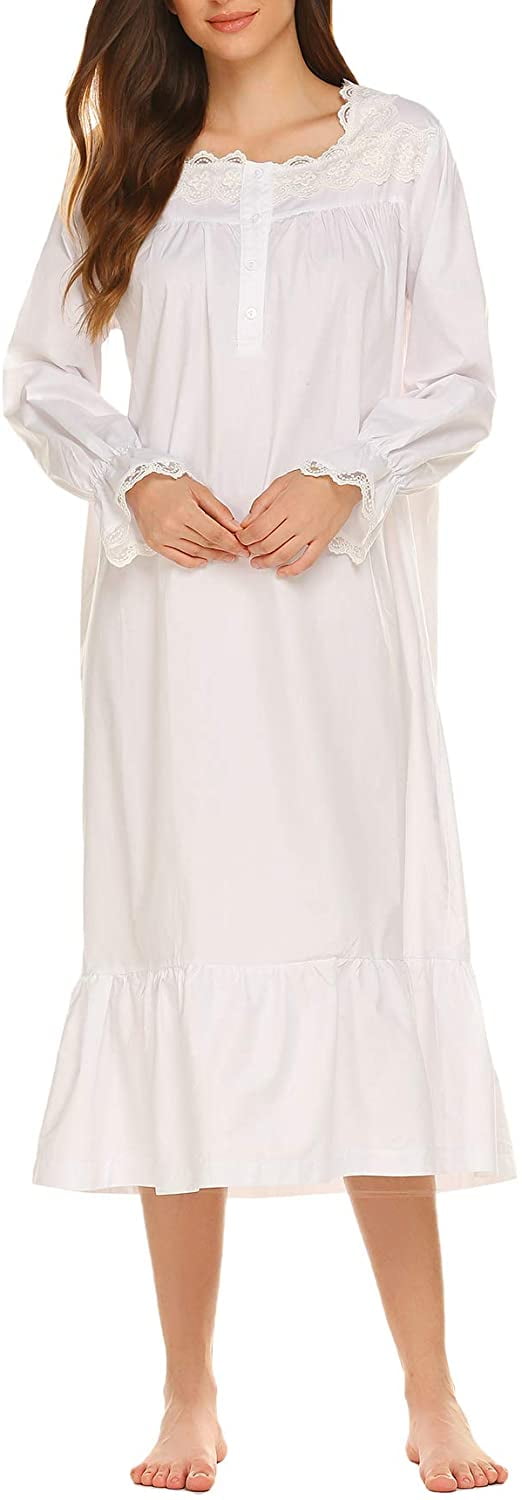 Sleepwear Victorian Nightgown Cotton 