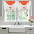 thumbnail image 4 of Beige Boho Tie Up Curtains for Windows, Adjustable Balloon Window Shades, Modern Abstract Art Geometric Striped Kitchen Window Treatments Adjustable Roll Up Curtain for Basement/Nursery 52"x45", 4 of 8