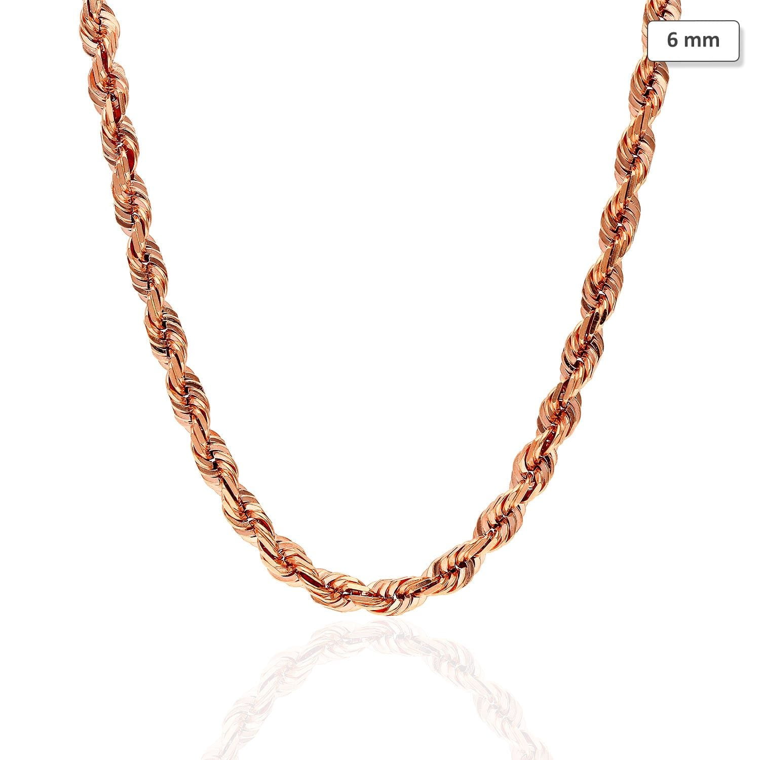 Roy Rose Jewelry 14K White Gold .6mm Solid Diamond-cut Cable Chain Necklace ~ Length 24'' inches Roy Rose Jewelry 14K White Gold .6mm Solid Diamond-cut Cable Chain Necklace ~ Length 24'' inches