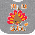 thumbnail image 4 of Inktastic My 1st Gobble with Turkey Face Boys or Girls Baby Bib, 4 of 4