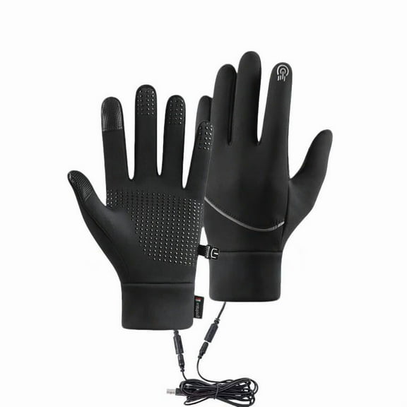 Electric Heated Gloves, Rechargeable USB Heating Gloves, Screen Touchable, 3 temperature control levels, Heated Gloves for Women Men Cycling Riding Hunting Fishing SKi Snow Mittens