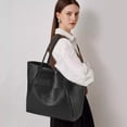 thumbnail image 2 of Bolso monrich de cuero vegano negro de 25 litros para mujer y trabajo, 2 of 6