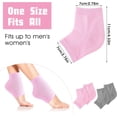 thumbnail image 4 of 2 Pairs Gel Heel Moisturizing Socks Soft Ventilate Open Toe Socks Spa Lotion Beauty Socks for Dry Hard Cracked Foot Skin Day Night Care Treat Dry Feet Heel Pain Relief (Pink Grey), 4 of 5