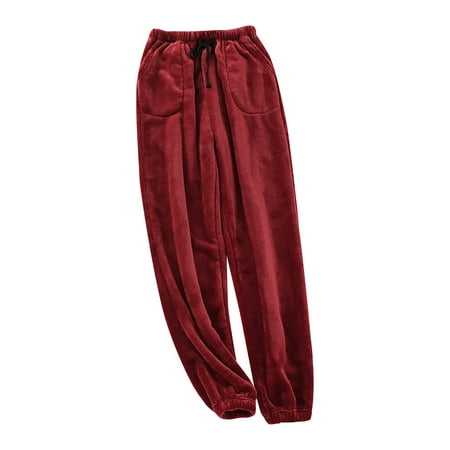 

Stretchy Business Casual Pants for Women Straight Leg Corduroy Pants Womens Women s Pajama Pants Autumn And Winter Flannel Wide Mouth Trouser Loose Large Size Warm Thick Coral Casual Fashion Women