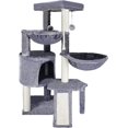 thumbnail image 1 of Three Layer Cat Tree with Cat Condo and Two Hammocks,Grey, 1 of 7