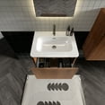 thumbnail image 4 of CITTANEO 24 inch Mid Century Bathroom Vanity with Sink, Modern Bathroom Cabinet in Walnut, 4 of 7