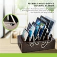 thumbnail image 5 of Prosumer's Choice Multi Device Charging Station Wood - Desktop Organizer with Holder for Multiple Phones - Elegant Wooden Desk Accessories - 6 Device Charging Station for Work from Home and Office, 5 of 7