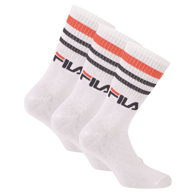 FILA Unisex Calcetines 3 pares - Calle, Deporte, Estilo de vida, Juego de calcetines, Rayas, 35-46 Weiß 43-46 (9-11 UK)