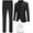 Black, variant on Men Slim Fit Suits 4 Pieces Two Button Notch Collar Tuxedo Wedding Business Party Dinner Jacket Vest Pants Shirt Set