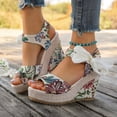 thumbnail image 2 of Women's Espadrille Wedge Sandals – Open Toe Ankle Strap Platform 4 Inchs High Heels Summer Dress Shoes, 2 of 8