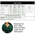 thumbnail image 3 of Vestido cruzado con falda larga y vuelo, sexy, con cuello en V, manga larga, con lazo en la cintura, informal, para mujer - Verde oscuro, 3 of 7