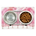thumbnail image 1 of Pink Pet Mat for Food and Water, Hazy Japanese Cherry Blossom Trees with Feather Effects on Top Romantic Design, Non-Slip Rubber Mat for Dogs and Cats, 18" X 12", by Ambesonne, 1 of 2