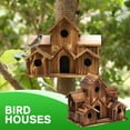 thumbnail image 5 of COCEQUC Outside Wooden Bird Houses Hanging 6 Hole Handmade House Bird Yard Natural P2R0, 5 of 8