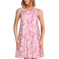 thumbnail image 1 of Balery happy baby axolotls Vestidos de verano para mujer con estampado: vestido holgado sin mangas, vestido playero informal y cómodo para días calurosos., 1 of 7