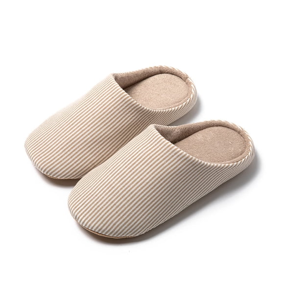 CHUMUD Women's Cozy Winter Slippers with Striped Textured Upper and Plush Fleece Lining, Memory Foam Insole, Snug Fit Home Shoes, Size up for Comfort