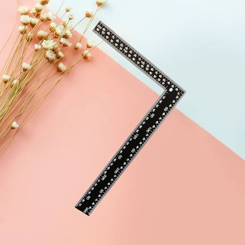 CATIEBYE Compact Black Stainless Steel L Ruler 90 Degree Carpenter Measuring Tool for Precision Work