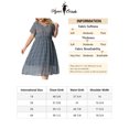 thumbnail image 6 of Unique Bargains Women's Plus Size Ditsy Floral V Neck Smocked Waist Midi Dress 1X Dark Blue, 6 of 6
