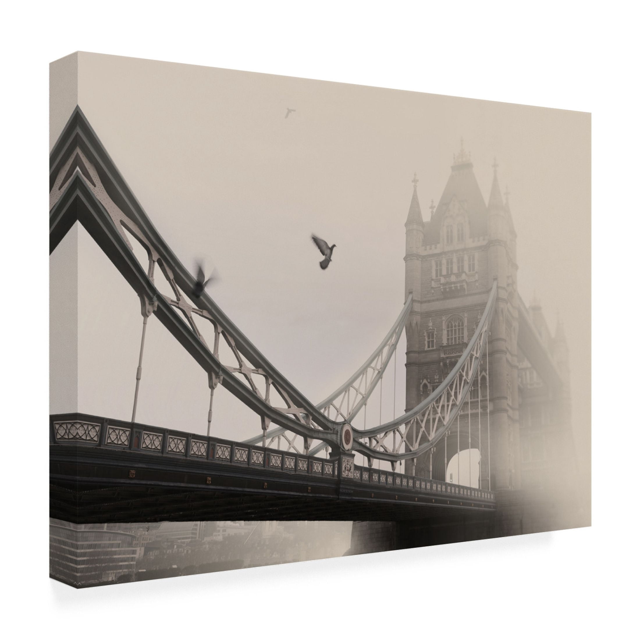 Canvas Wall Art - Lena Weisbek 'Tower Bridge' Wall Art for Living Room, Bedroom, or Office Décor by Trademark Fine Art - 47 x 35 Inches