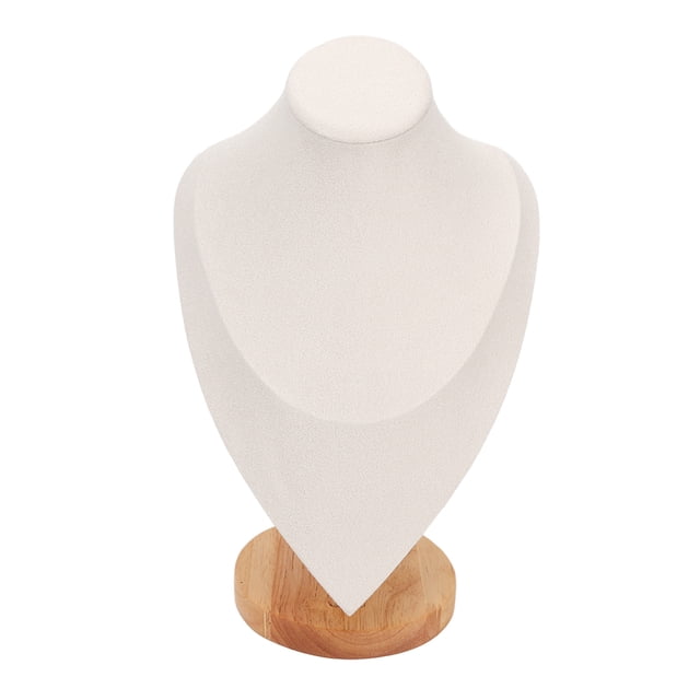 Jewelry Display Stand, Stylish Look Organize Storage Stable Base Necklace Bust Holder For Home For Trade Show Beige