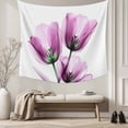 thumbnail image 5 of Purple Flowers Tapestry for Bedroom Wall Hanging Tapestry, Minimalism Botanical Tulip Floral Plants Ceiling Backdrop Tapestries Poster Blanket Wall Decor for Teens Room Living Room Dorm 55" x 73", 5 of 8