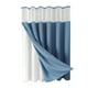 thumbnail image 2 of Accesorios de baño 3 en 1: cortina de ducha tejida y forro transparente con 12 ganchos de acero inoxidable de doble cara para baño, cortina de ducha de poliéster resistente., 2 of 6
