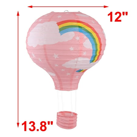 Paper Rainbow Pattern Lightless Hanging Diy Hot Air Balloon