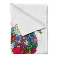 thumbnail image 2 of Love Soft Flannel Fleece Throw Blanket, Hand Drawn Love Doodle Hearts Clouds Cats and Birds Baloons Giant Heart Shape, Cozy Plush for Indoor and Outdoor Use, 50" x 60", Multicolor, by Ambesonne, 2 of 5