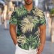 thumbnail image 1 of Blusa y camisa de manga corta con cuello vuelto para hombre, blusa informal de moda con cuello vuelto, blusa estampada de manga corta con botones, blusa de poliéster para hombre, 1 of 6