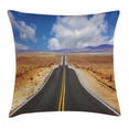 thumbnail image 1 of United States Throw Pillow Cushion Cover, Highway in California Steppe and Clouds Asphalt Road Horizon Hills Journey, Decorative Square Accent Pillow Case, 24 X 24 Inches, Multicolor, by Ambesonne, 1 of 2