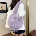 thumbnail image 5 of Women's Heart Shape Crossbody Purse Solid Color Heart-Shaped Tassel Handbag Soft Fuzzy Plush Top Handle Bag Fashion Casual Faux Fur Shoulder Tote Bag For Party Daily Travel, 5 of 5