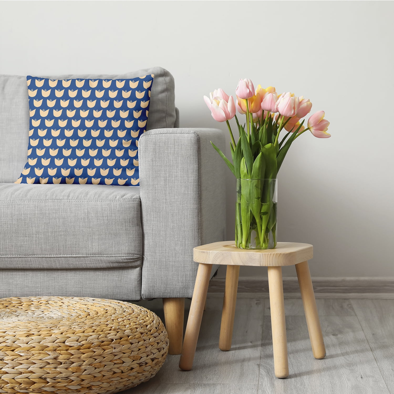 20" x 20" Simply Daisy Simple Tulip Design Decorative Throw Pillow