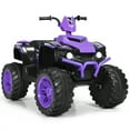 thumbnail image 1 of Gymax 12V Electric Kids Ride On Car ATV 4-Wheeler Quad w/ Music LED Light Purple, 1 of 9
