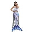 thumbnail image 2 of Women Swimsuits Fish Tail Design 3 Piece Stage Performance Ruffled Top Blue Women's Swimwear M, 2 of 3
