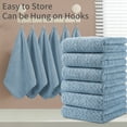 thumbnail image 2 of Jessy Home 12 Pack Lake Blue W Stripe Washcloths for Bathroom 13x13 Inch Ultra Soft Hand Face Towels, 2 of 7