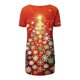 thumbnail image 5 of Puntoco Blusa de cuello en V con mangas raglán cortas y espalda larga con estampado navideño informal a la moda para mujer, 5 of 5