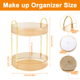thumbnail image 2 of Organizador de maquillaje giratorio de 360°, estante giratorio para maquillaje de baño, estante de tocador para almacenamiento de cosméticos de gran capacidad, 2 of 7
