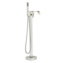 Boyel Living Freestanding Floor Mount Single Handle Bath Tub Filler Faucet with Handheld Shower in Brushed Nickel