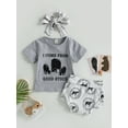 thumbnail image 2 of Coduop Baby Girls Summer Cowgirl Outfit Set Short Sleeve Top and Cattle Print Shorts 2Pcs Sets, 2 of 9