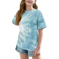 thumbnail image 3 of Frwgonr Girls Tees Soft Tie-Dye Tees Kids Tshirts Clothes Summer Tops T-Shirt Blue, Size 5-15 Years, 3 of 5