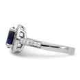 thumbnail image 3 of White Sterling Silver Ring Band Fashion Cubic Zirconia CZ Blue, 3 of 5