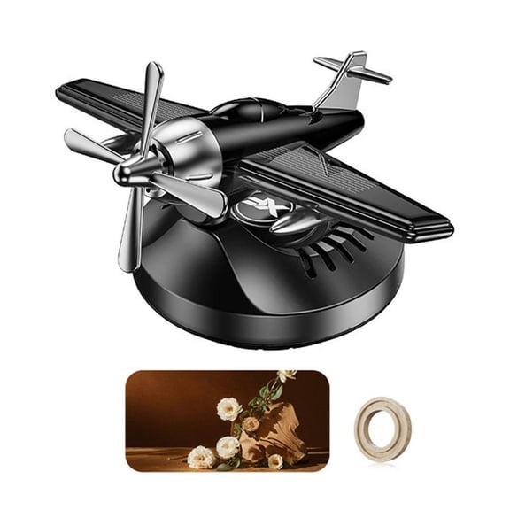 Solar Powered Helicopter Car Air Freshener & Diffuser, Auto Rotating Aromatherapy Ornament with Essential Oil for Car Interior