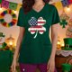 thumbnail image 1 of TaTaai Ladies Holiday Print V Neck Pocket Tunic Short Sleeve Loose Fit Casual Nursing Top St Patricks Day Uniform Gift, 1 of 5