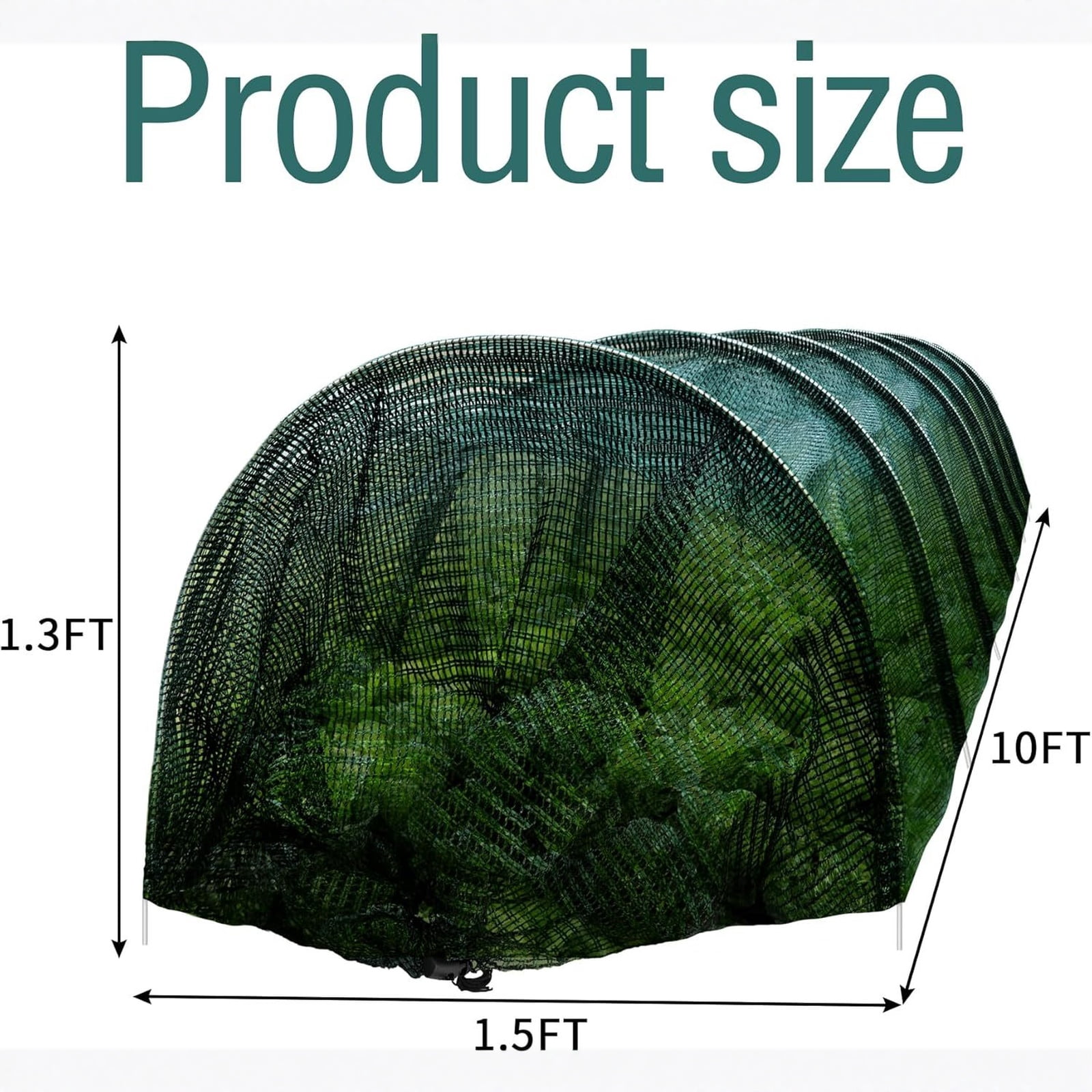 1 Pc Portable Greenhouse Tunnel Shade Net Cover, 2 In 1 Quick-Release Garden Netting For Vegetables Plant Cover, Insect & Bird Protection Cover For Garden，118" x11.8" x11.7"