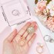 thumbnail image 3 of 1 caja de 4 bases para anillos de 4 garras, 2 colores, chapadas en oro de 18 quilates y platino, ajustables, para hacer joyas DIY., 3 of 5