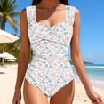 thumbnail image 4 of Mifsaly Womens One Piece Swimsuit Ruched Tummy Control Bathing Suits Color Block Strap Cross Front Monokini Slim Fit Athletic Swimming Swimwear S, 4 of 7