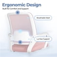 thumbnail image 3 of CELTOSS Ergonomic Home Office Chair, Mid Back Lumbar Support Desk Chair, Adjustable Height with Armrests for Adults, Pink, 3 of 11